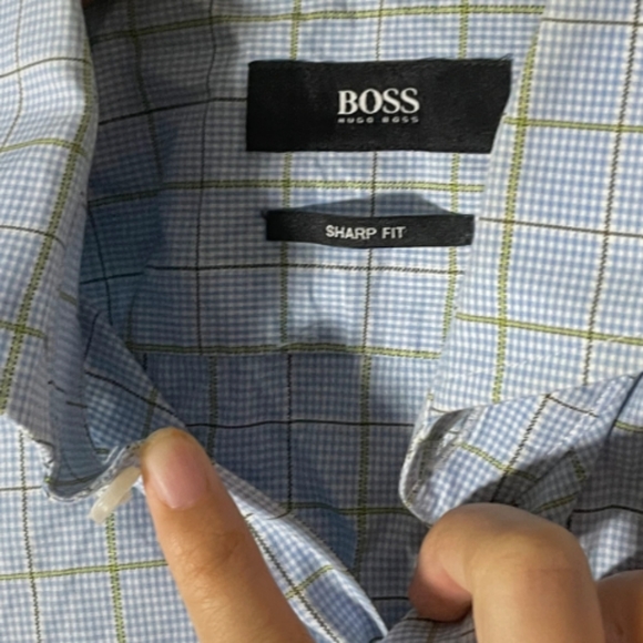 Hugo Boss Blue C-Meli Sharp Fit Long Sleeve Button Down Dress Shirt. HUGO Hugo B - Picture 3 of 3